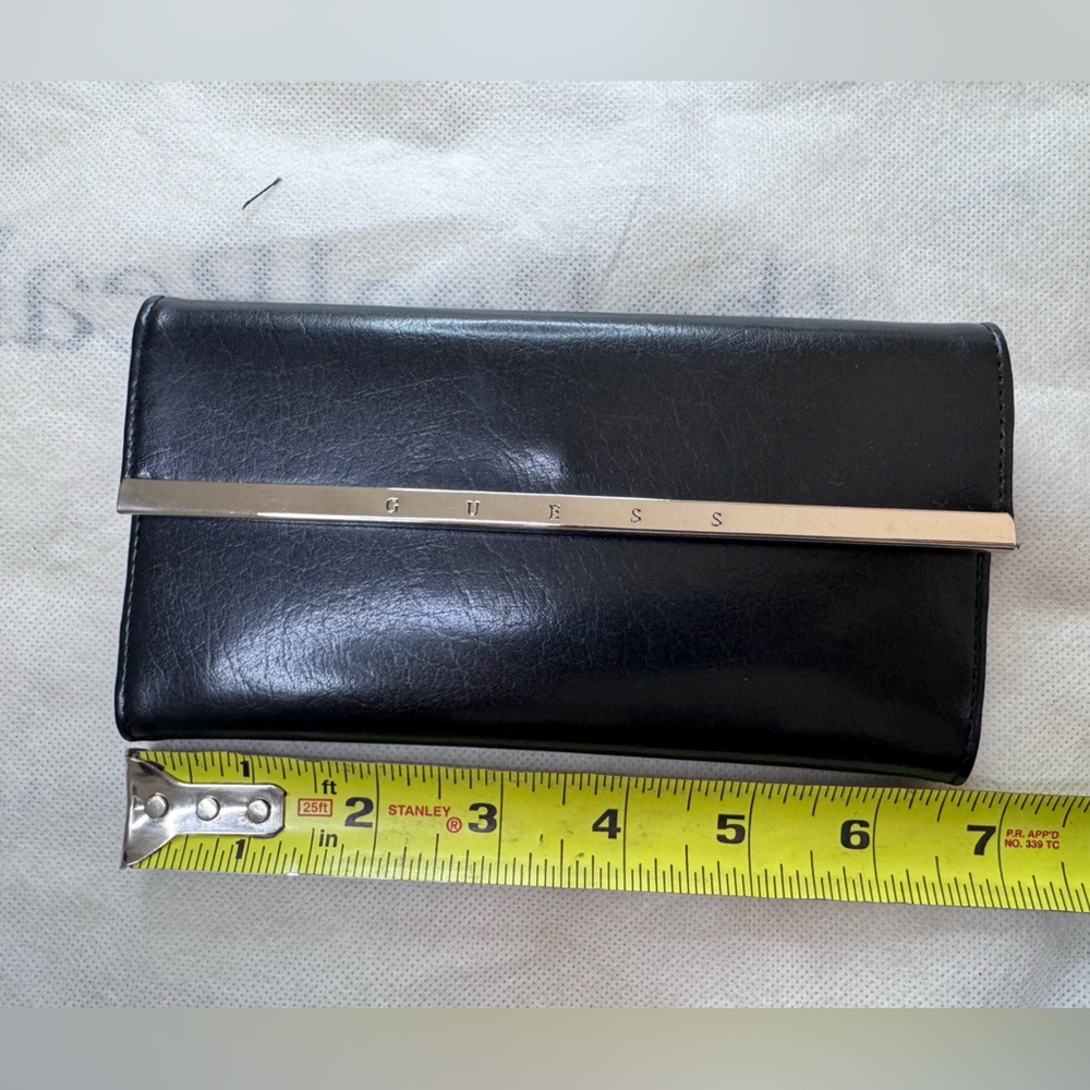 GUESS Black Leather Trifold Wallet